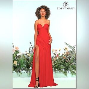 Zoey Grey gorgeous prom bridesmaid red gown Sz 12